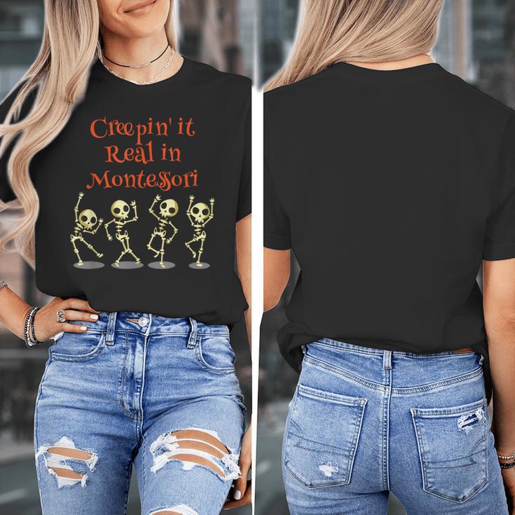 Montessori Creepin' It Real HALLOWEEN School Teacher Shirt Women's T-Shirt, funny design Montessori Creepin' It Real HALLOWEEN School Teacher Shirt Women's T-Shirt, funny design