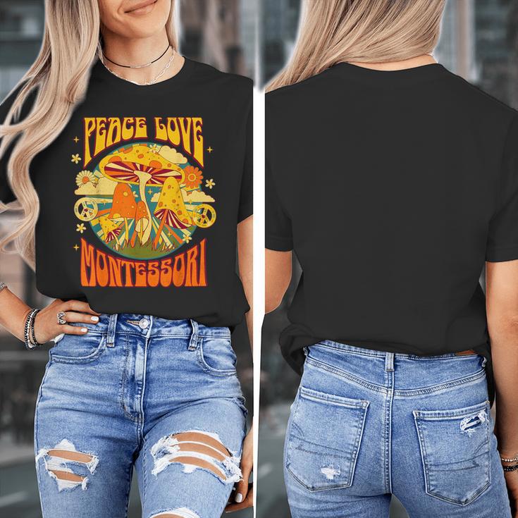 Montessori School Montessori Teacher Peace Love Montessori For Men Women Women's T-Shirt, funny design