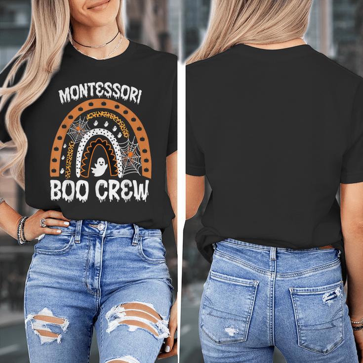 Montessori Teacher Halloween Boo Rainbow Leopard Halloween Women's T-Shirt, funny design