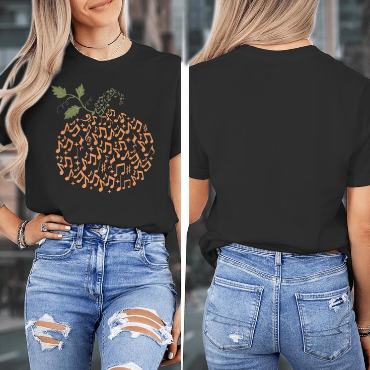 Music Notes Pumpkin Fall Music Teacher Autumn Halloween Women's T-Shirt, funny design Music Notes Pumpkin Fall Music Teacher Autumn Halloween Women's T-Shirt, funny design
