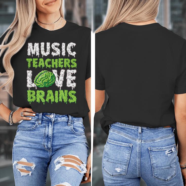 Music Teachers Love Brains Cute Teaching Halloween Women's T-Shirt, funny design Music Teachers Love Brains Cute Teaching Halloween Women's T-Shirt, funny design