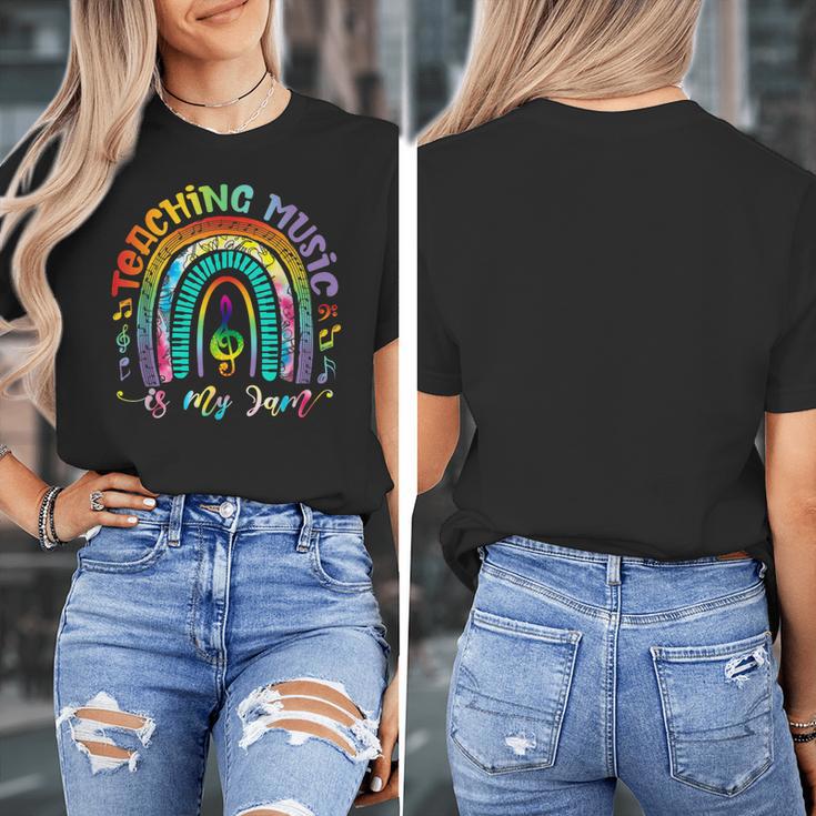 Musical Teacher Teaching Music Is My Jam Rainbow Tie Dye Women's T-Shirt, funny design Musical Teacher Teaching Music Is My Jam Rainbow Tie Dye Women's T-Shirt, funny design