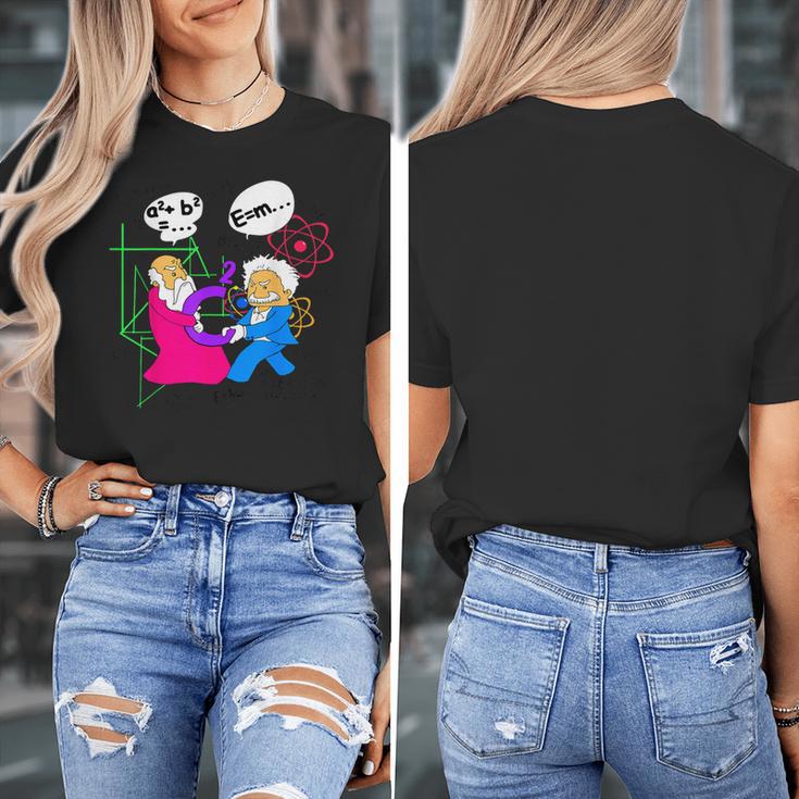 Nerdy Pythagoras Fighting Over C Squared Math Teacher Women's T-Shirt, funny design Nerdy Pythagoras Fighting Over C Squared Math Teacher Women's T-Shirt, funny design