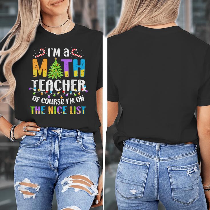 On The Nice List Christmas Math Teacher Women Men Women's T-Shirt, funny design On The Nice List Christmas Math Teacher Women Men Women's T-Shirt, funny design