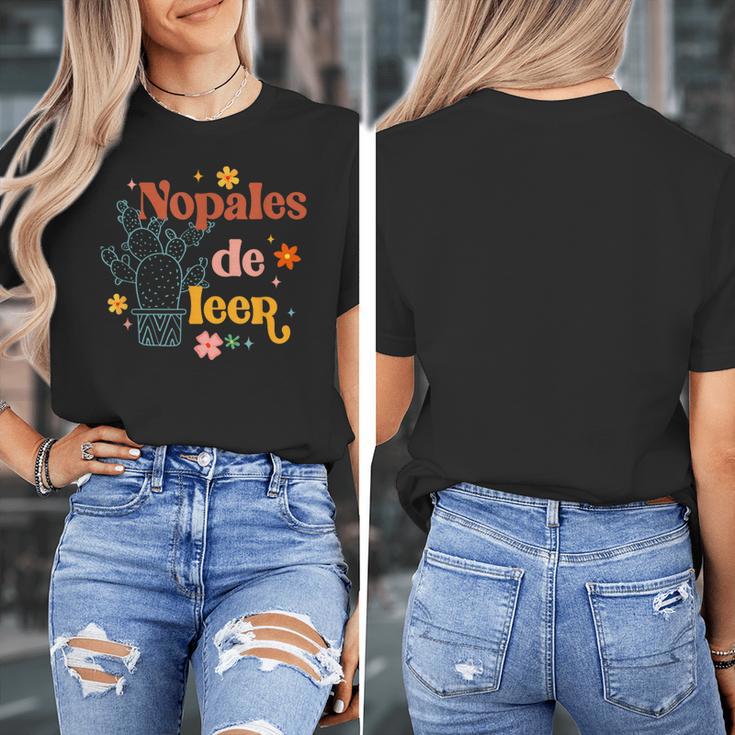 Nopales De Leer Spanish Teacher Maestra Cactus Bilingual Women's T-Shirt, funny design Nopales De Leer Spanish Teacher Maestra Cactus Bilingual Women's T-Shirt, funny design