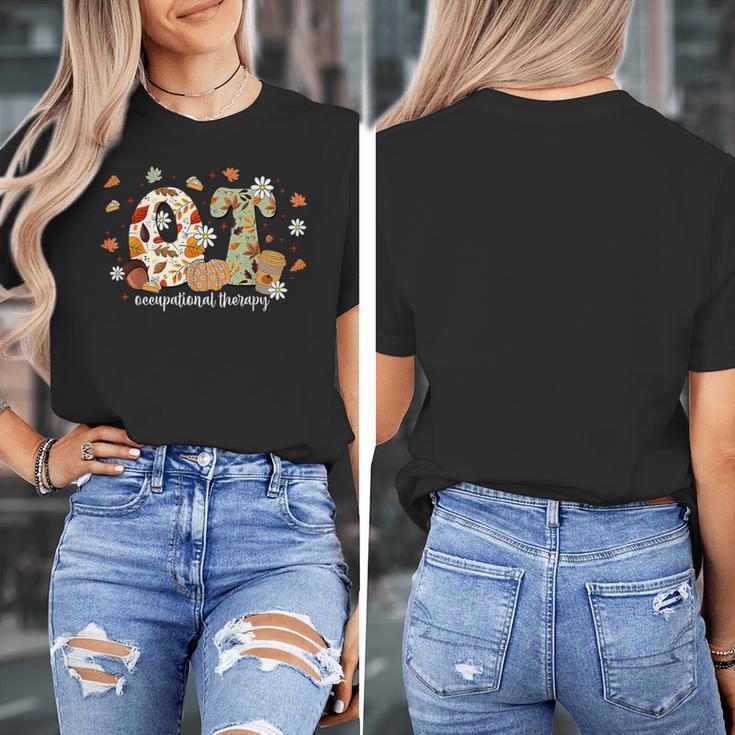 Occupational Therapy Fall Autumn Pumpkin Flower OTA Teacher Women's T-Shirt, funny design Occupational Therapy Fall Autumn Pumpkin Flower OTA Teacher Women's T-Shirt, funny design