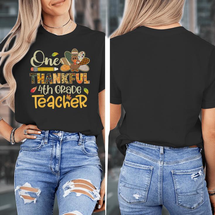 One Thankful 4th Grade Teacher Turkey Leopard Thanksgiving Women's T-Shirt, First Grade Teacher Gifts, 4th Grade Teacher Gifts, funny design One Thankful 4th Grade Teacher Turkey Leopard Thanksgiving Women's T-Shirt, First Grade Teacher Gifts, 4th Grade Teacher Gifts, funny design