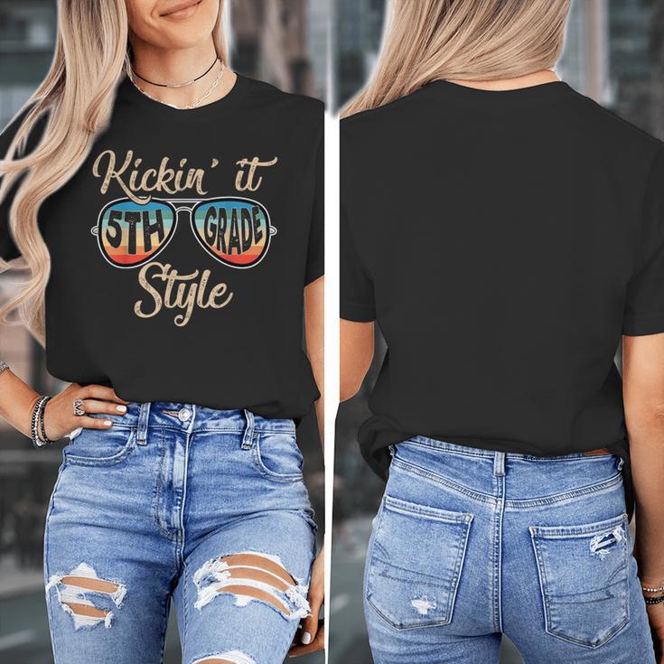 P41l Retro Kickin It 5th Grade Style Teacher Back To School For Men Women Girls Kids Women's T-Shirt, funny design