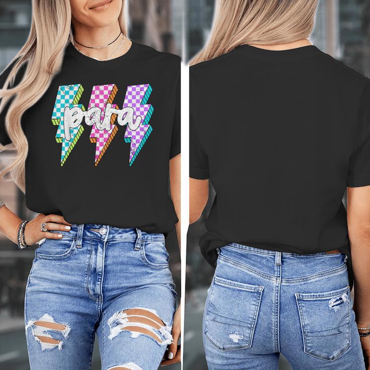 Para Squad Paraprofessional Teacher Lightning Bolt Women's T-Shirt, funny design Para Squad Paraprofessional Teacher Lightning Bolt Women's T-Shirt, funny design