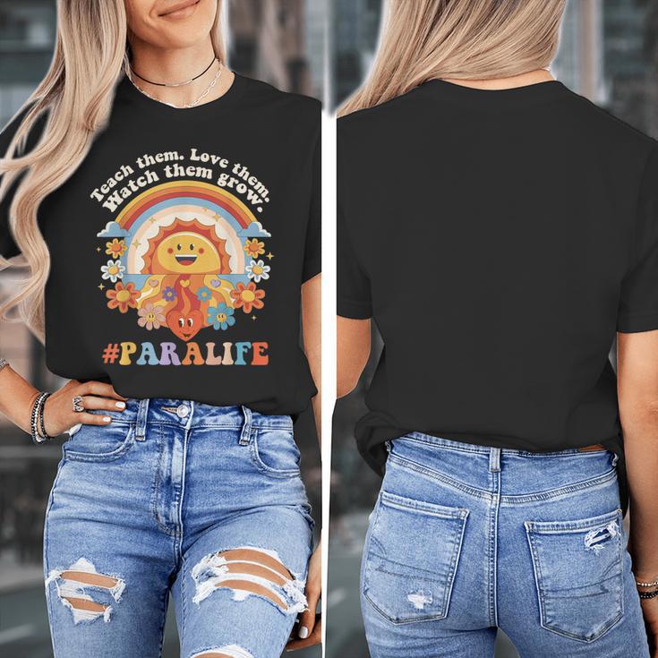 Paraprofessional Para Life Sun Flower Teacher Back To School Women's T-Shirt, funny design