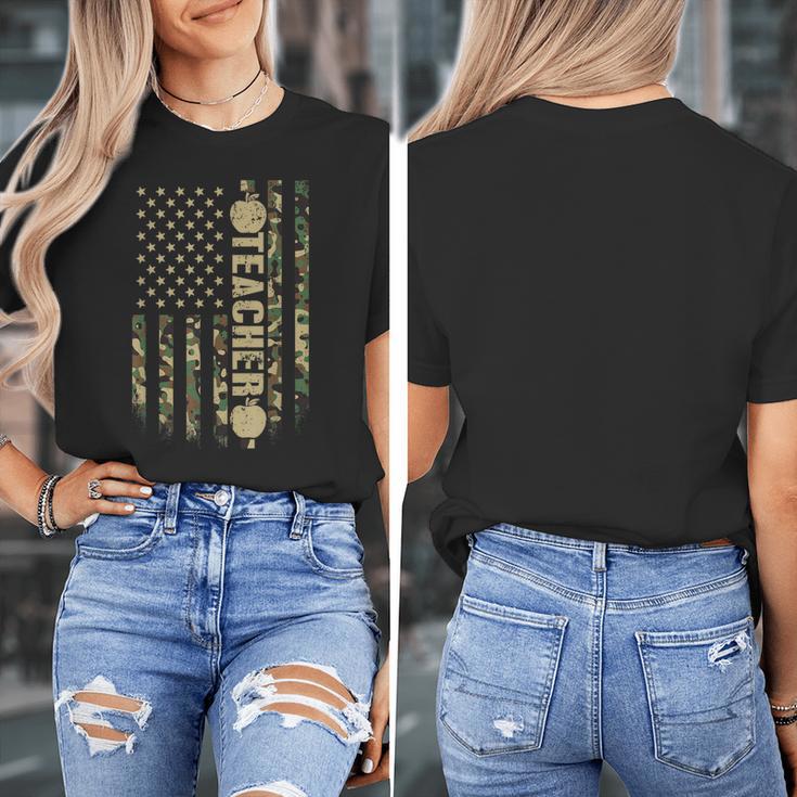 Patriotic Teacher American Flag Camouflage 4th Of July Camo Women's T-Shirt, funny design Patriotic Teacher American Flag Camouflage 4th Of July Camo Women's T-Shirt, funny design