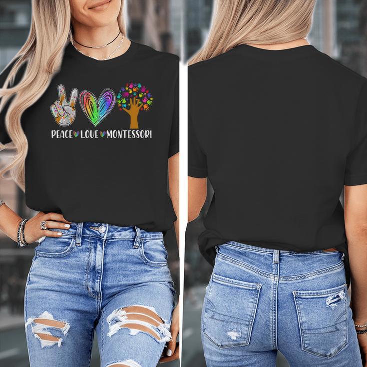 Peace Love Montessori Daycare Teacher Appreciation Women's T-Shirt, funny design