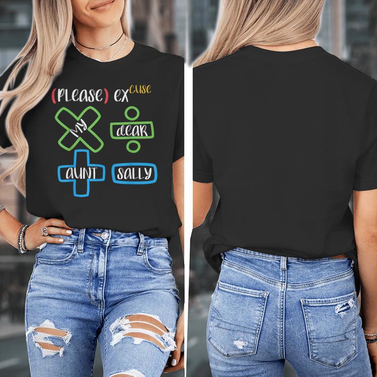 PEMDAS Please Excuse My Dear Aunt Sally Math Teacher Women's T-Shirt, funny design PEMDAS Please Excuse My Dear Aunt Sally Math Teacher Women's T-Shirt, funny design