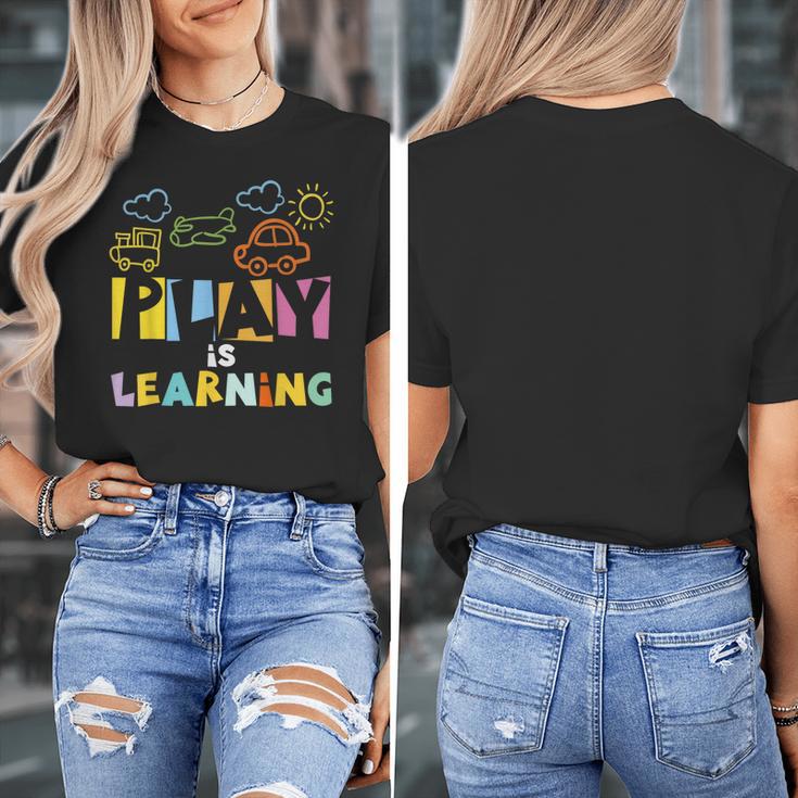 Play Is Learning Design T Designs For Teachers Preschool Women's T-Shirt, funny design