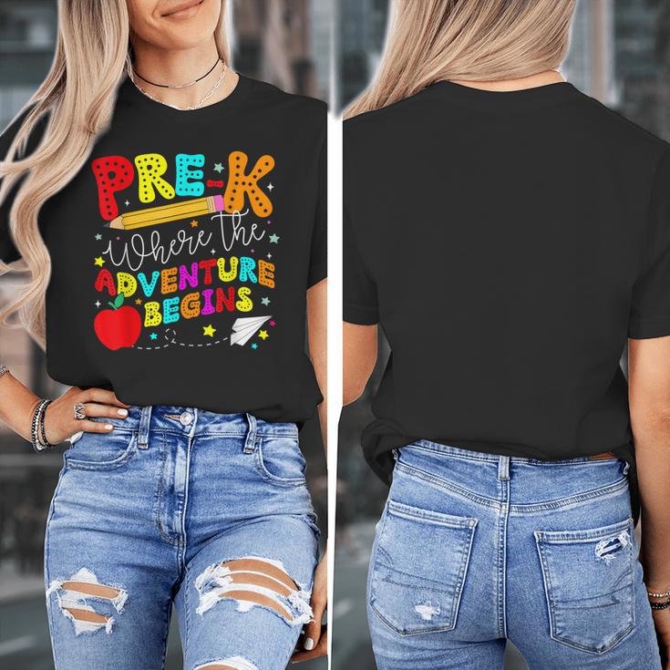 Pre-k Where The Adventure Begins First Day Of Prek Teacher Women's T-Shirt, funny design Pre-k Where The Adventure Begins First Day Of Prek Teacher Women's T-Shirt, funny design