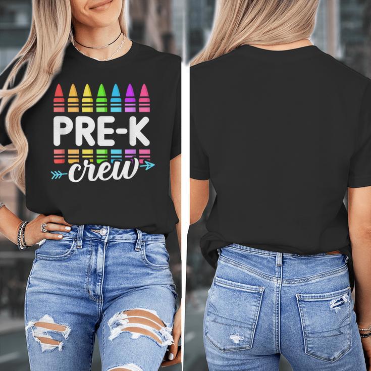 Pre-K Crew Teacher Team Squad Hello Back School Graduation Women's T-Shirt, funny design Pre-K Crew Teacher Team Squad Hello Back School Graduation Women's T-Shirt, funny design