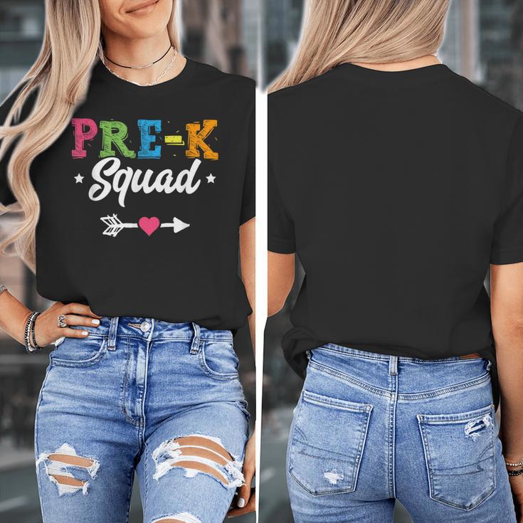 Pre-K Squad Teacher Student Kids Preschool Back To School Women's T-Shirt, funny design