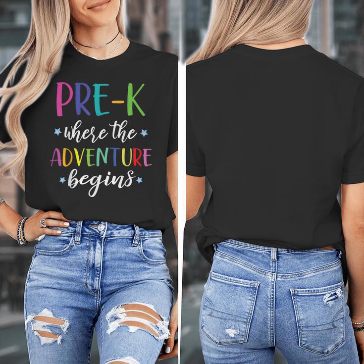 Pre-K Teacher Adventure Begins First Day Preschool Teachers Women's T-Shirt, funny design Pre-K Teacher Adventure Begins First Day Preschool Teachers Women's T-Shirt, funny design