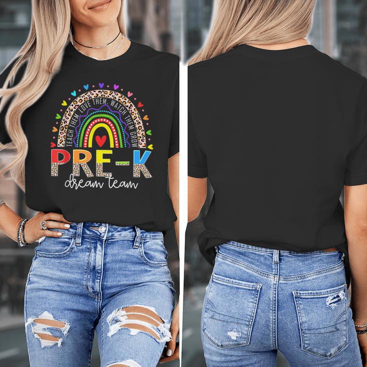 PreK Dream Team Leopard Rainbow Teacher Squad Back To School Women's T-Shirt, funny design PreK Dream Team Leopard Rainbow Teacher Squad Back To School Women's T-Shirt, funny design