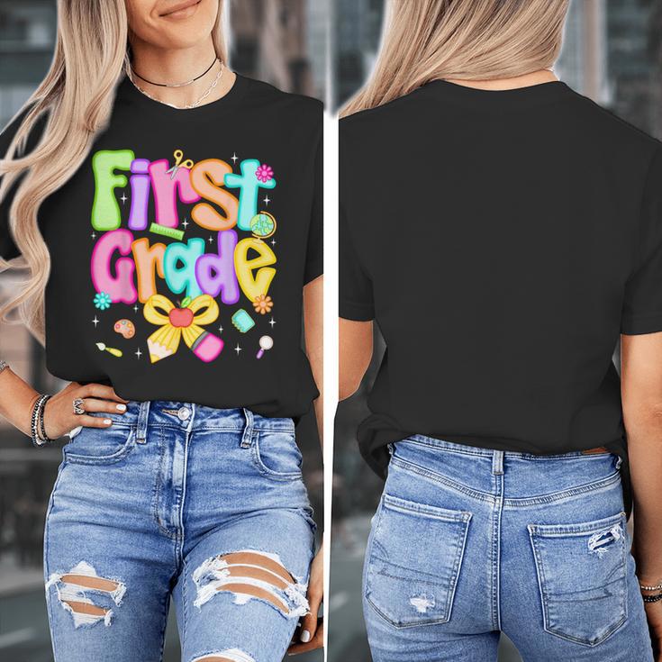 Preppy First Grade Back To School 1st Grade Teacher Girl Kid Women's T-Shirt, First Grade Teacher Gifts, funny design