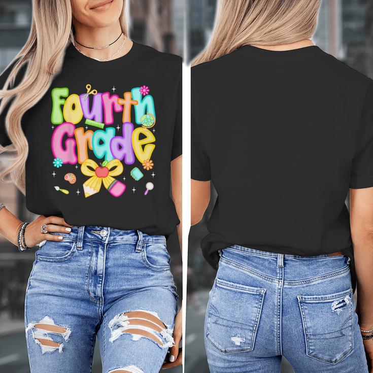 Preppy Fourth Grade Back To School 4th Grade Teacher Girls Women's T-Shirt, 4th Grade Teacher Gifts, funny design