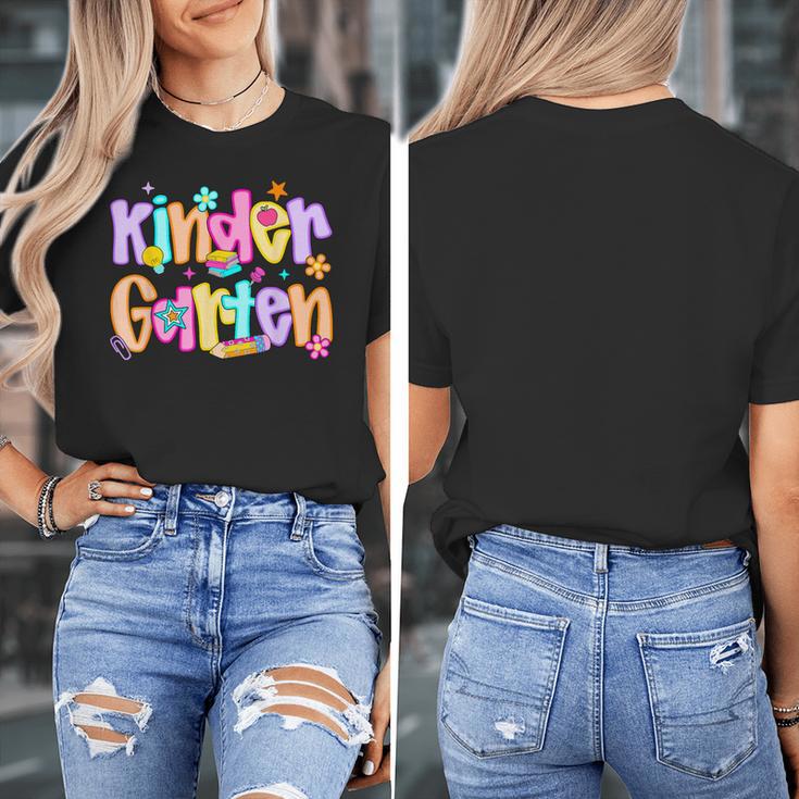 Preppy Kindergarten First Day Of School Teachers Girls Boys Women's T-Shirt, funny design