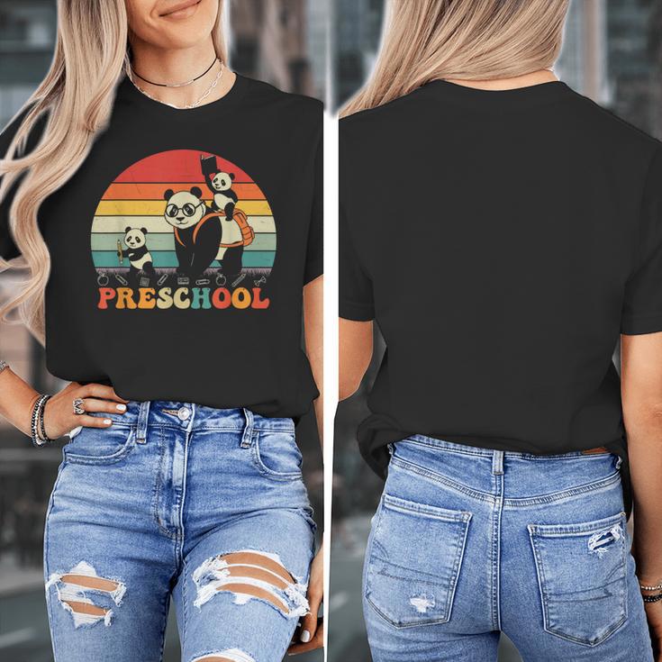 Preschool Panda Back To School Teacher Student Women's T-Shirt, funny design Preschool Panda Back To School Teacher Student Women's T-Shirt, funny design