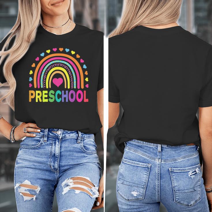 Preschool Rainbow Girls Boys Kids Teacher Back To School Women's T-Shirt, funny design
