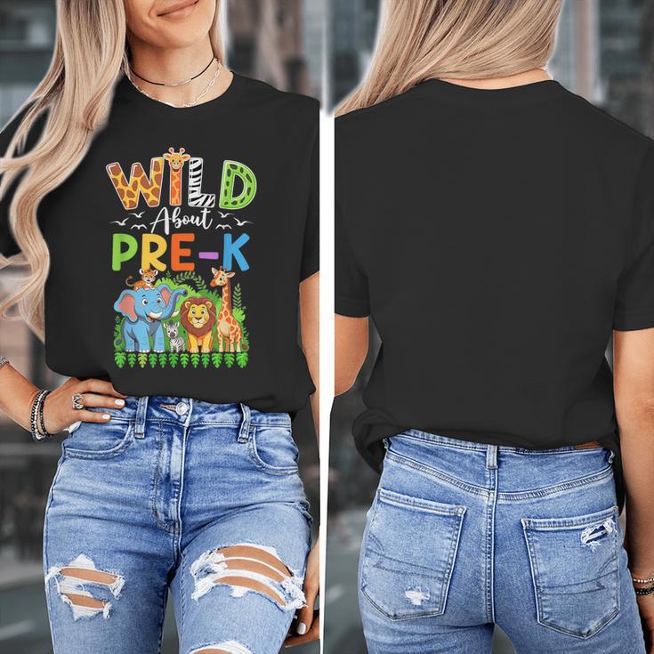 Preschool Teacher Kids Back To School Wild About Pre-K Women's T-Shirt, funny design