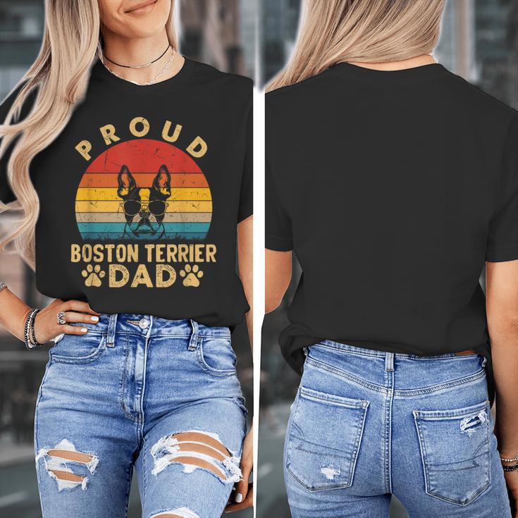 Proud Boston Terrier Dad Dog Owner Fathers Day Men Women Kids Women's T-Shirt, Couple Gifts, Boston Terrier Dad Gifts, funny design