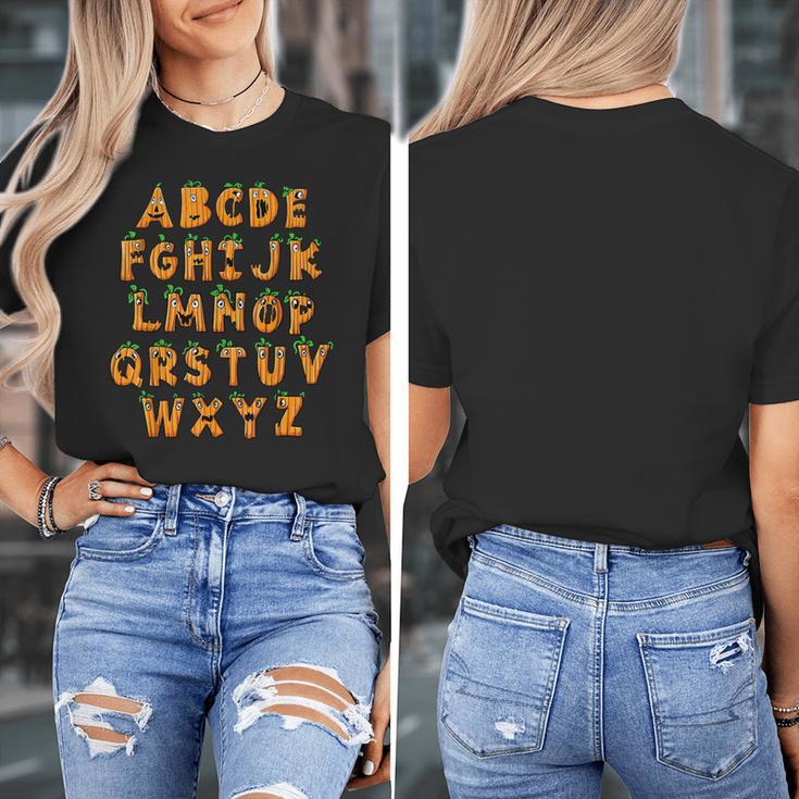Pumpkin ABC Halloween Alphabet Costume School Teacher Kids Women's T-Shirt, funny design Pumpkin ABC Halloween Alphabet Costume School Teacher Kids Women's T-Shirt, funny design