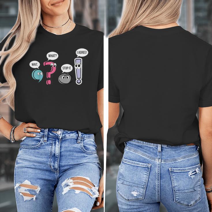 Punctuation English Teacher Wait What Stop It I Agree Women's T-Shirt, English Teacher Gifts, funny design Punctuation English Teacher Wait What Stop It I Agree Women's T-Shirt, English Teacher Gifts, funny design
