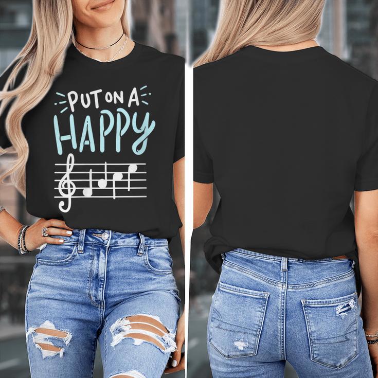 Put On A Happy Face Music Music Teacher Women's T-Shirt, funny design Put On A Happy Face Music Music Teacher Women's T-Shirt, funny design