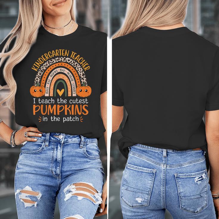 Rainbow I Teach The Cutest Pumpkins Kindergarten Teacher Men Women Women's T-Shirt, funny design Rainbow I Teach The Cutest Pumpkins Kindergarten Teacher Men Women Women's T-Shirt, funny design