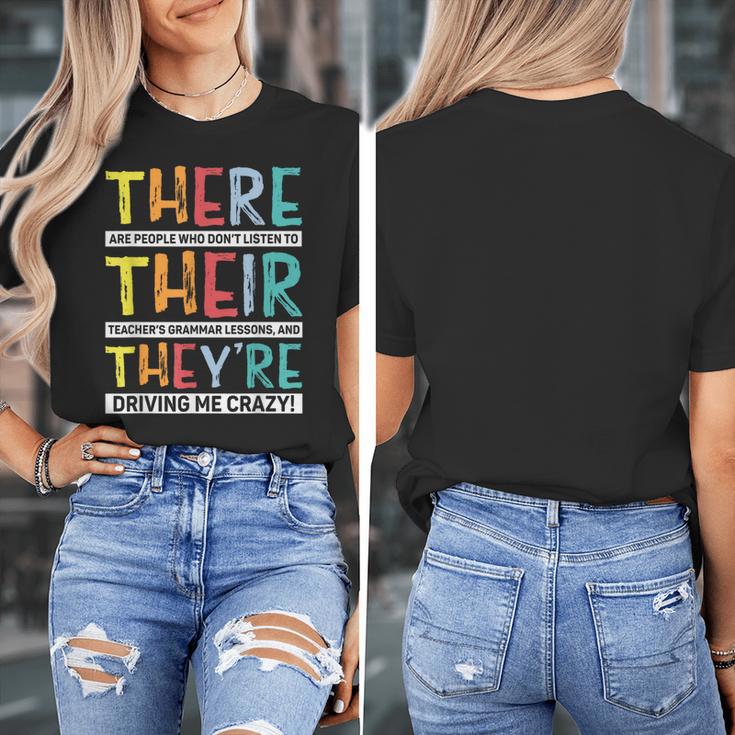 There Their They’Re Grammar Joke For English Teacher Student Women's T-Shirt, English Teacher Gifts, funny design
