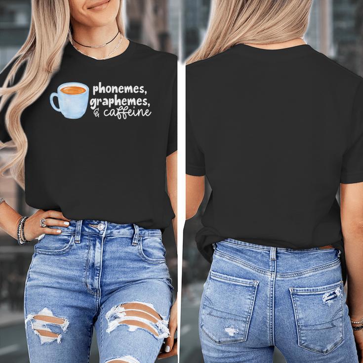 Reading Interventionist Specialist Teacher Phonemes Graphemes And Caffeine Reading Intervention -Adults Classic Fit Short Sleeve Women's T-Shirt, funny design Reading Interventionist Specialist Teacher Phonemes Graphemes And Caffeine Reading Intervention -Adults Classic Fit Short Sleeve Women's T-Shirt, funny design