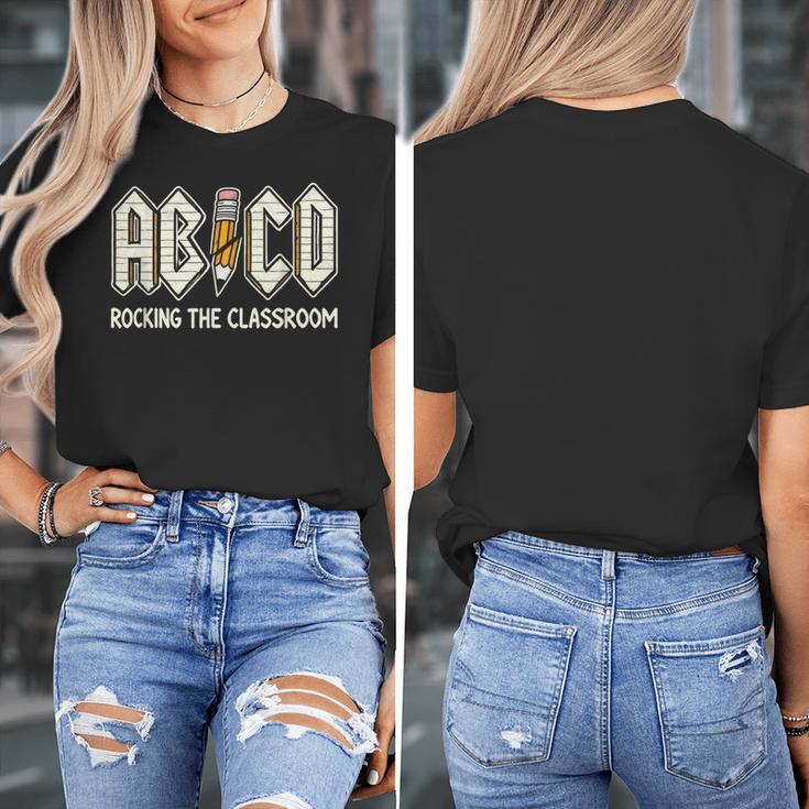 Retro Abcd Teacher Novelty Back To School Teacher Women's T-Shirt, funny design