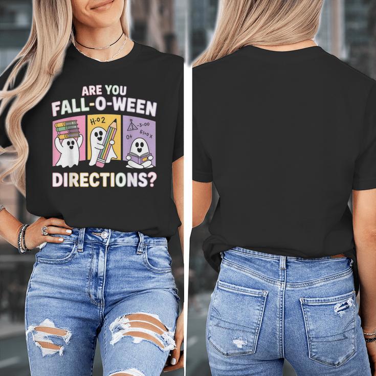Retro Are You Fall O Ween Directions Teacher Halloween Ghost Women's T-Shirt, funny design Retro Are You Fall O Ween Directions Teacher Halloween Ghost Women's T-Shirt, funny design