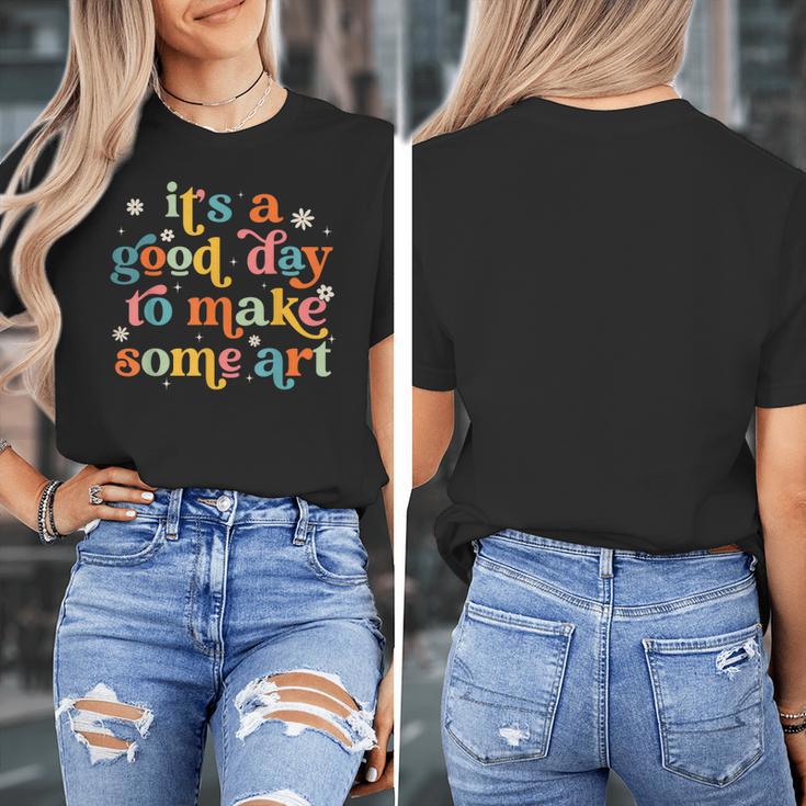 Retro It's a Good Day To Make Some Art Teacher Student Women's T-Shirt, funny design