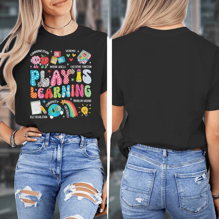 Retro Play Is Learning Kindergarten Teacher Team Women Women's T-Shirt, funny design Retro Play Is Learning Kindergarten Teacher Team Women Women's T-Shirt, funny design