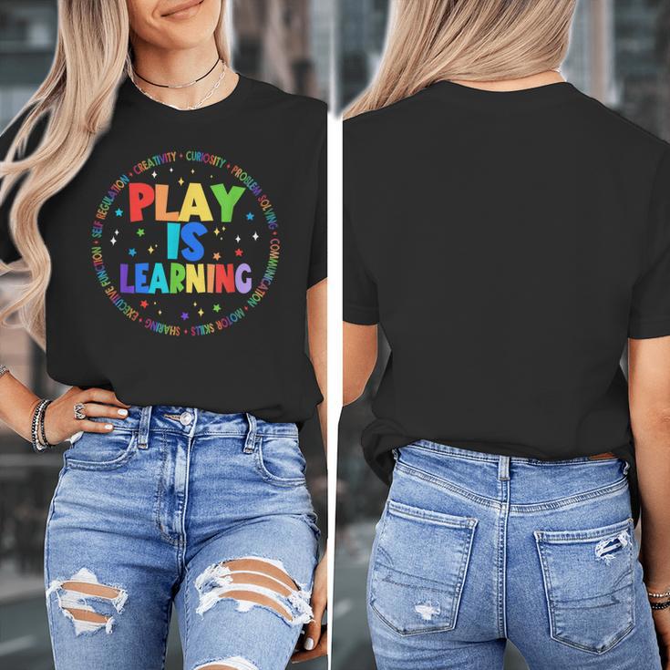 Retro Play Is Learning Teacher Back To School Women's T-Shirt, funny design Retro Play Is Learning Teacher Back To School Women's T-Shirt, funny design