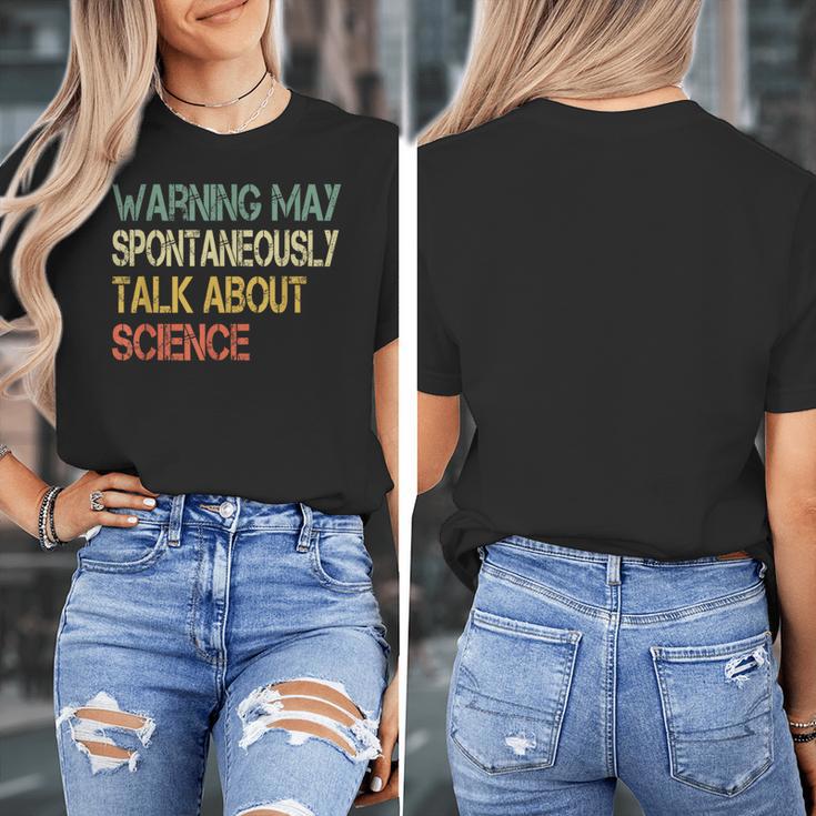 Retro Scientist Warning May Talk About Science Teacher Women's T-Shirt, Science Teacher Gifts, funny design Retro Scientist Warning May Talk About Science Teacher Women's T-Shirt, Science Teacher Gifts, funny design