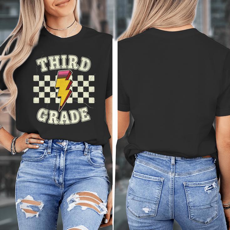Retro Third Grade Teacher Lightning Bolt Pencil Teacher Kids Women's T-Shirt, funny design Retro Third Grade Teacher Lightning Bolt Pencil Teacher Kids Women's T-Shirt, funny design