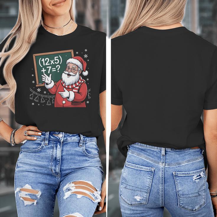 Santa Teacher 67 Math Christmas Xmas Holiday Number 67 Women's T-Shirt, funny design