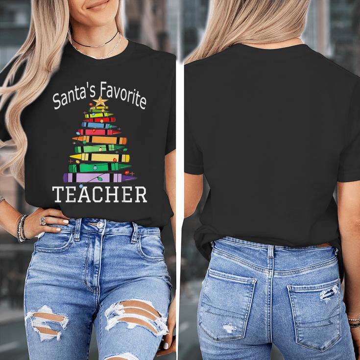 Santa's Favorite Teacher Idea For Christmas Teachers Women's T-Shirt, funny design Santa's Favorite Teacher Idea For Christmas Teachers Women's T-Shirt, funny design
