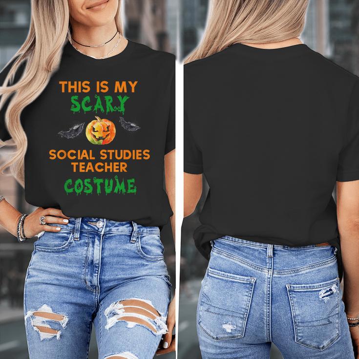 My Scary Social Studies Teacher Costume Halloween Men Women Women's T-Shirt, funny design