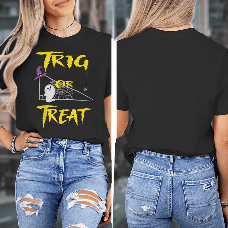 School Math Teacher Halloween 2022 Trig Or Treat Shirt Women's T-Shirt, funny design School Math Teacher Halloween 2022 Trig Or Treat Shirt Women's T-Shirt, funny design