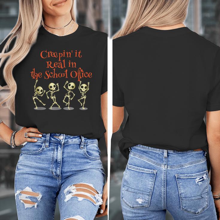 School Office Clerk Creepin' It Real HALLOWEEN Teacher Shirt Women's T-Shirt, funny design