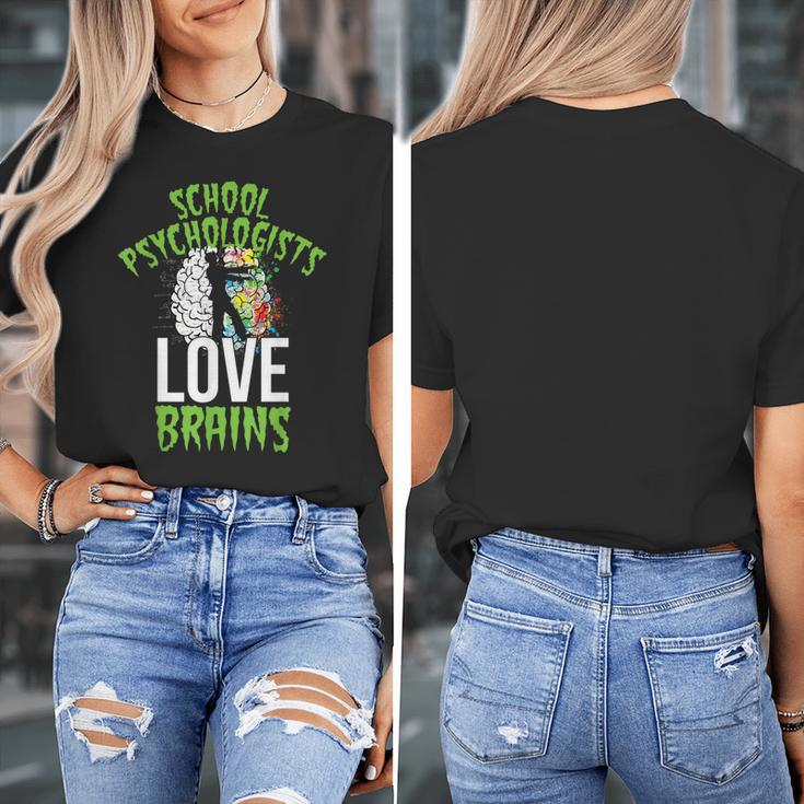 School Psychologists Love Brains Halloween Teacher Counselor Women's T-Shirt, funny design School Psychologists Love Brains Halloween Teacher Counselor Women's T-Shirt, funny design