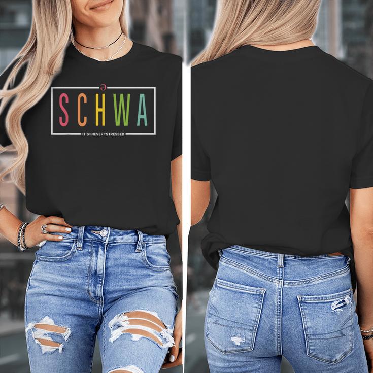 Schwa Teacher Reading Literacy For English Grammar Teachers Women's T-Shirt, English Teacher Gifts, funny design